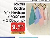 Jakarlı Kadife Yüz Havlusu 50x90 cm image