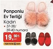 Ponponlu Ev Terliği Kadın image