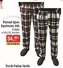 Flanel Spor Eşofman Altı Erkek image