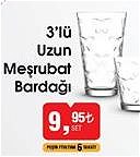 Lav 3'lü Uzun Meşrubat Bardağı image