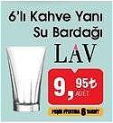 Lav 6'lı Kahve Yanı Su Bardağı image