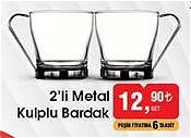 Paşabahçe 2'li Metal Kulplu Bardak image