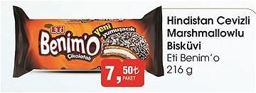 Eti Benimo Hindistan Cevizli Marshmallowlu Bisküvi 216 g image