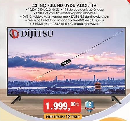 Dijitsu 43 İnç Full Hd Uydu Alıcılı Tv image