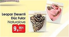 Naturalove Leopar Desenli Düz Fular image
