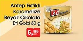 Eti Gold 60 g Antep Fıstıklı Karamelize Beyaz Çikolata image