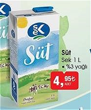 Sek Süt 1 l %3 Yağlı image