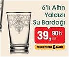 Rakle 6'lı Altın Yaldızlı Su Bardağı image