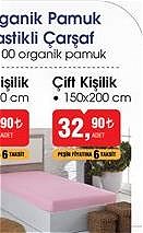 Organik Pamuk Lastikli Çarşaf Çift Kişilik image
