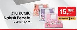 3'lü Kutulu Nakışlı Peçete 45x70 cm image