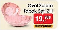 Casilda Home Mercan Desen Oval Salata Tabak Seti 2'li image