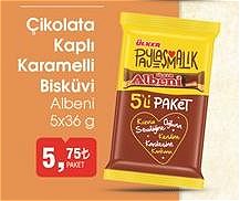 Ülker Albeni Çikolata Kaplı Karamelli Bisküvi 5x36 g image