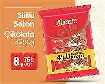 Ülker Sütlü Baton Çikolata 4x30 g image