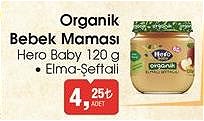 Hero Baby Organik Bebek Maması Elma-Şeftali 120 g image