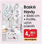 Baskılı Havlu 40x60 cm image