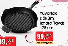 Lava Yuvarlak Döküm Izgara Tavası 28 cm image