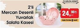 Casilda Home 2'li Mercan Desenli Yuvarlak Salata Kasesi image