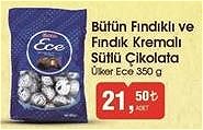 Ülker Ece Bütün Fındıklı ve Fındık Kremalı Sütlü Çikolata 350 g image