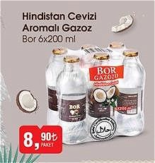 Bor 6x200 ml Hindistan Cevizi Aromalı Gazoz image