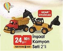 Uçar Oyuncak İnşaat Kamyon Seti 2'li image