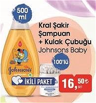 Johnsons Baby Kral Şakir Şampuan 500 ml+Kulak Çubuğu 100'lü İkili Paket image