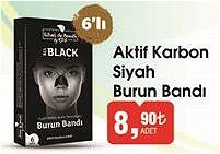 Aktif Karbon Siyah Burun Bandı 6'lı image