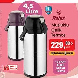 Relax Musluklu Çelik Termos 4,5 l image