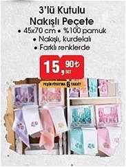 3'lü Kutulu Nakışlı Peçete 45x70 cm image