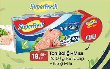 SuperFresh Ton Balığı 2x150 g+Mısır 185 g image