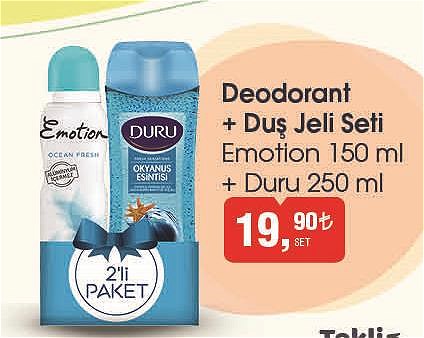 Emotion 150 ml Deodorant + Duş Jeli Seti + Duru 250 ml image