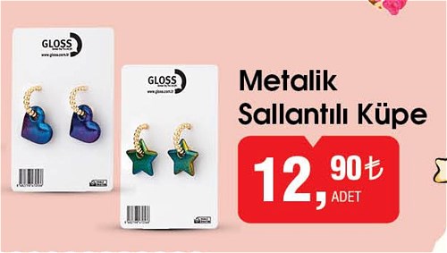 Metalik Sallantılı Küpe image