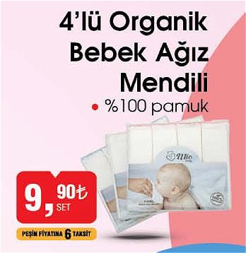 4'lü Organik Bebek Ağız Mendili image