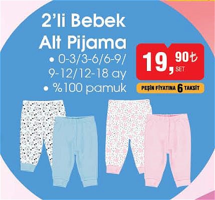 2'li Bebek Alt Pijama image