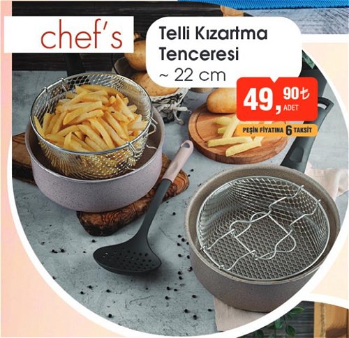 Chef's Telli Kızartma Tenceresi 22 cm image