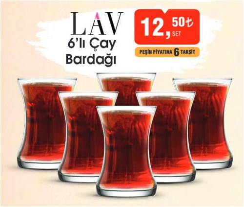 Lav 6'lı Çay Bardağı image