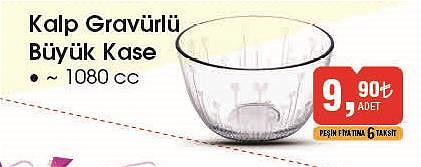 Paşabahçe Kalp Gravürlü Büyük Kase 1080 cc image