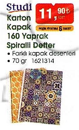 Studi Karton Kapak 160 Yaprak Spiralli Defter image