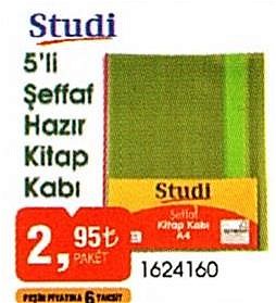 Studi 5'li Şeffaf Hazır Kitap Kabı image