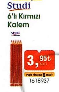 Studi 6'lı Kırmızı Kalem image