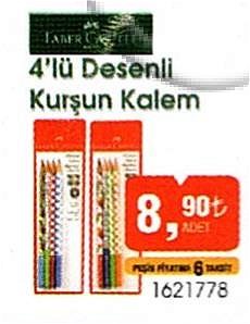 Faber-Castell 4'lü Desenli Kurşun Kalem image