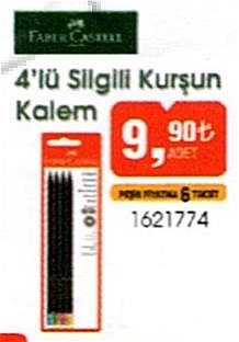 Faber-Castell 4'lü Silgili Kurşun Kalem image