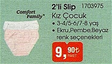 Comfort Family 2'li Slip Kız Çocuk image