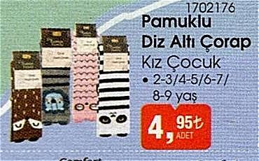 Pamuklu Diz Altı Çorap Kız Çocuk image
