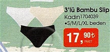 3'lü Bambu Slip Kadın image