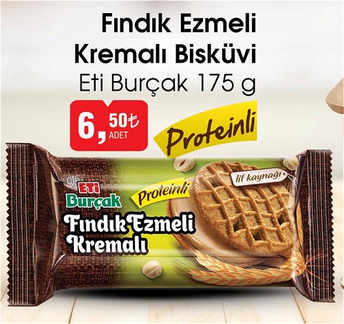 Eti Burçak 175 g Fındık Ezmeli Kremalı Bisküvi image