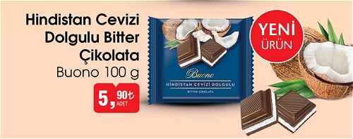 Buono 100 g Hindistan Cevizi Dolgulu Bitter Çikolata image