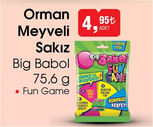 Big Babol 75,6 g Orman Meyveli Sakız image