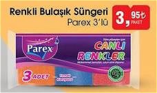 Parex Renkli Bulaşık Süngeri 3'lü image