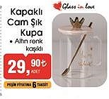 Glass in Love Kapaklı Cam Şık Kupa image