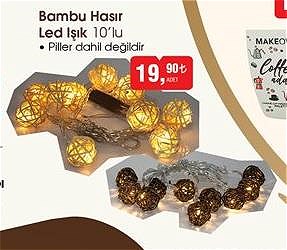 Bambu Hasır Led Işık 10'lu image